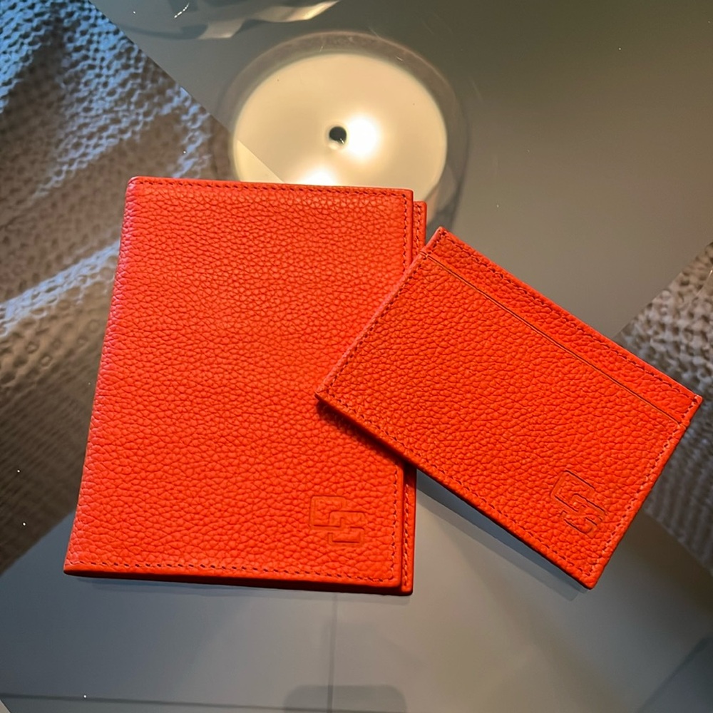 Authentic leather passport holder and wallet.
